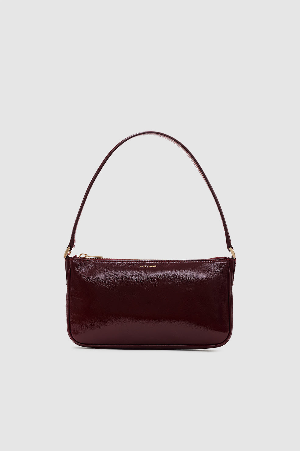 MINI ELLY BAG - OXBLOOD CRINKLED PATENT