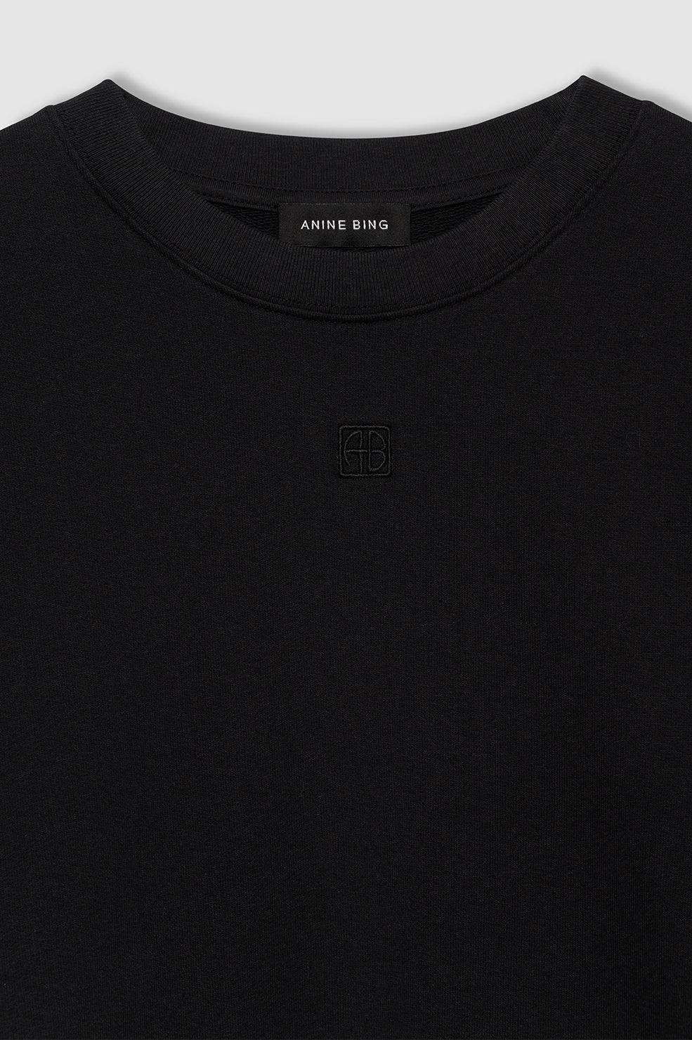 MYERS CROPPED TEE - FADED BLACK FRENCH TERRY
