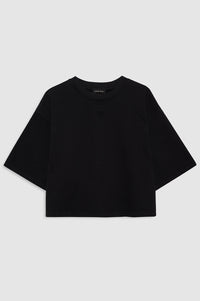 MYERS CROPPED TEE - FADED BLACK FRENCH TERRY