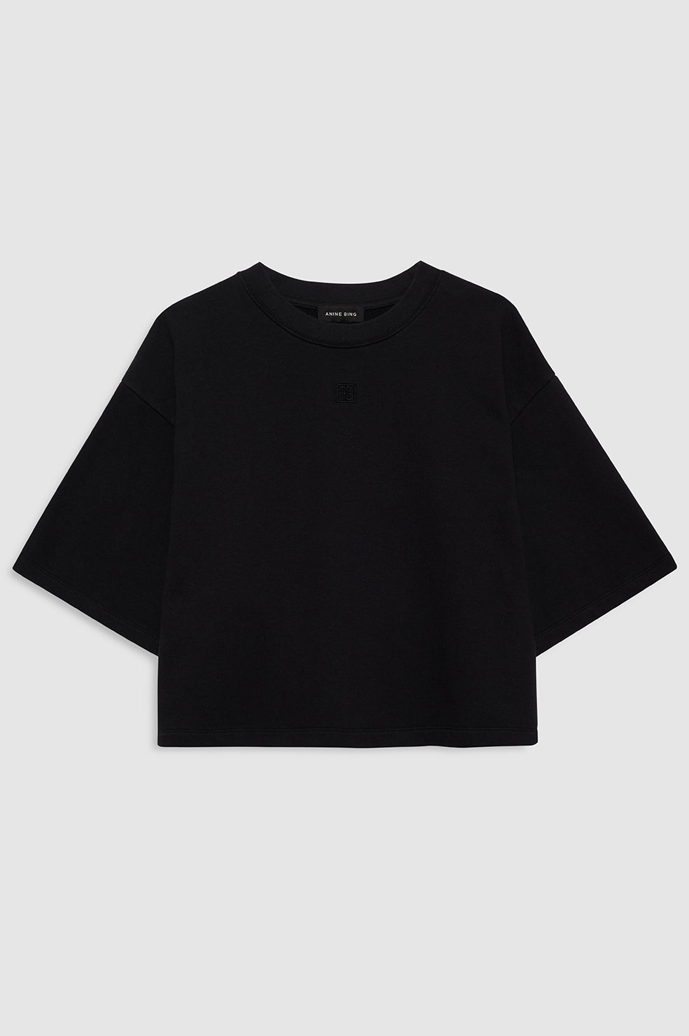 MYERS CROPPED TEE - FADED BLACK FRENCH TERRY