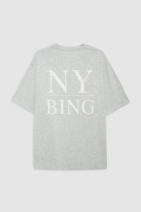 4qty NEW / MYERS TEE SERIF NY - WASHED HEATHER GREY