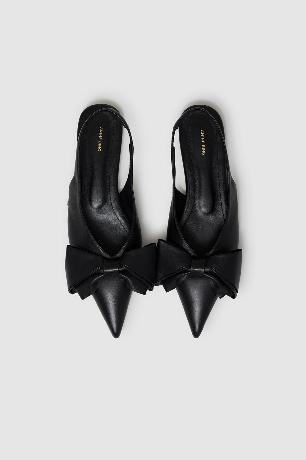 24qty NEW / NINA SLINGBACK FLATS WITH BOW - BLACK