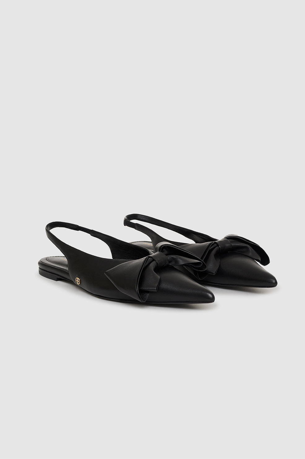 24qty NEW / NINA SLINGBACK FLATS WITH BOW - BLACK