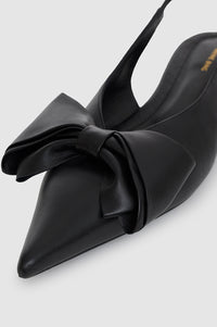 24qty NEW / NINA SLINGBACK FLATS WITH BOW - BLACK