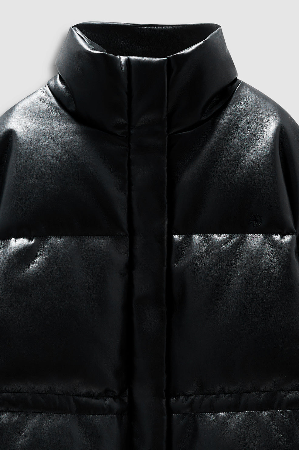 OSLO PUFFER - BLACK RECYCLED LEATHER