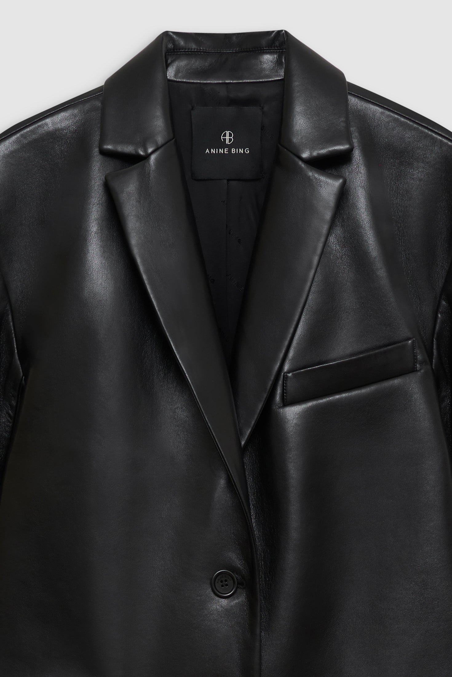 1qty NEW / QUINN COAT - BLACK RECYCLED LEATHER