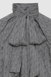8qty NEW / RACHEL TOP - BLACK AND WHITE HERRINGBONE