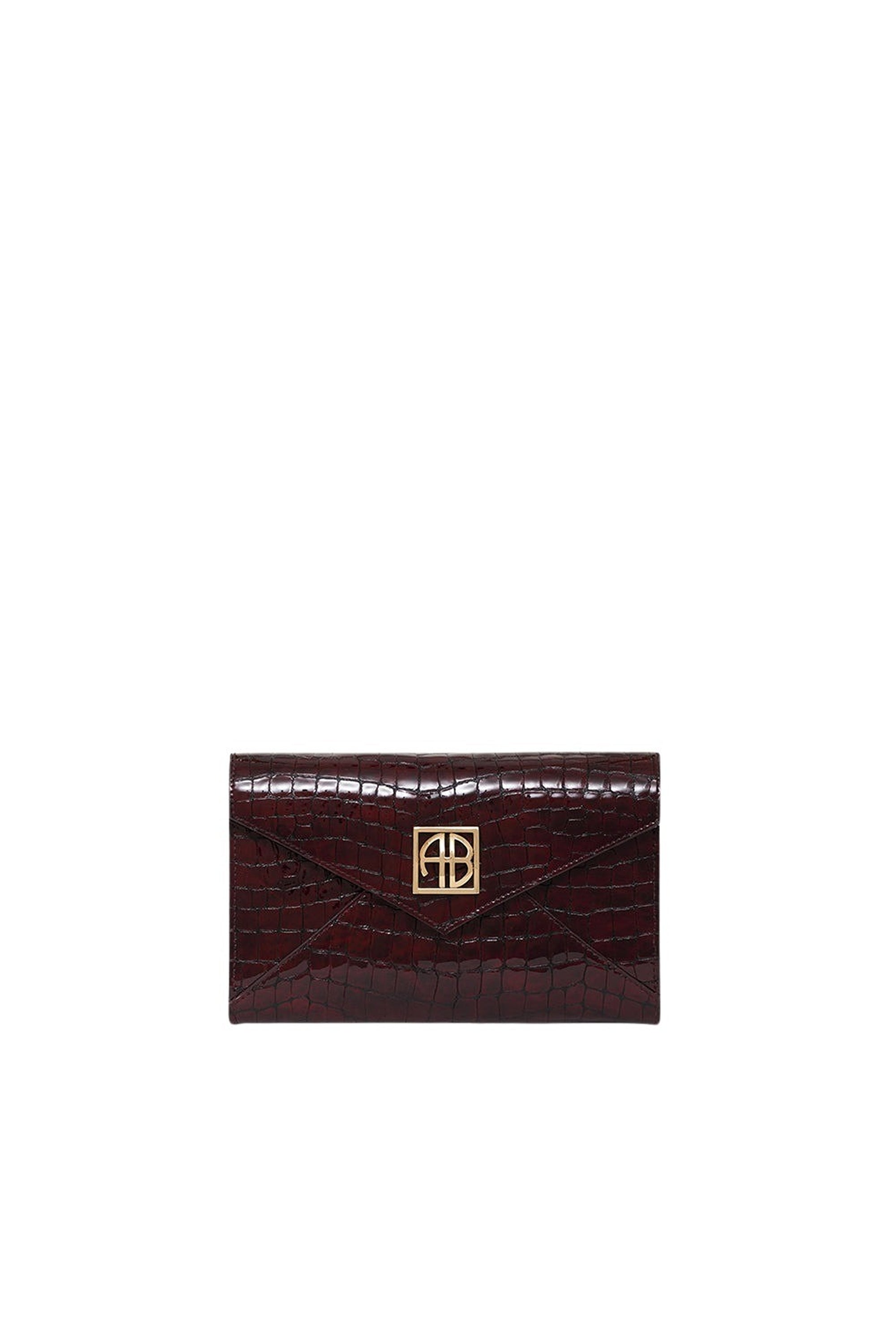 10qty NEW / SMALL ELLY CLUTCH - BURGUNDY EMBOSSED