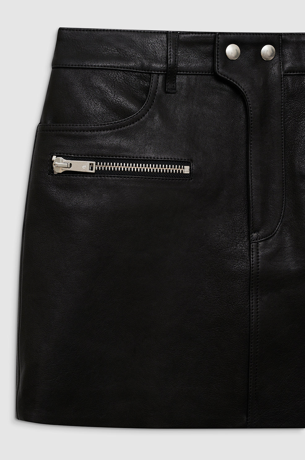 STEEL SKIRT - BLACK LEATHER