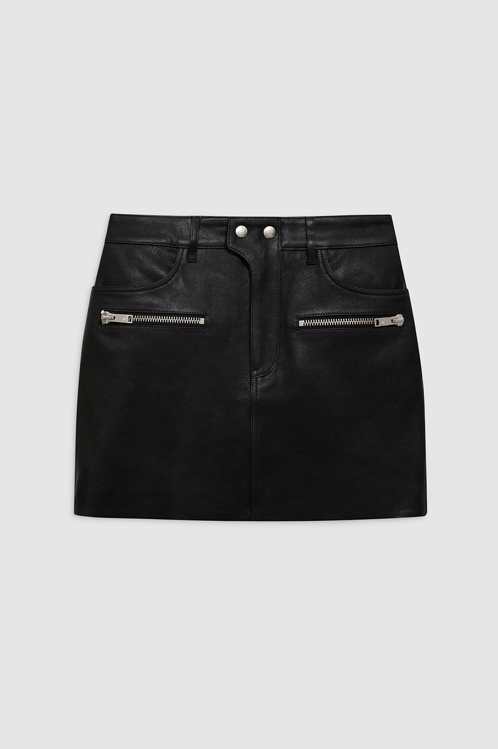 STEEL SKIRT - BLACK LEATHER