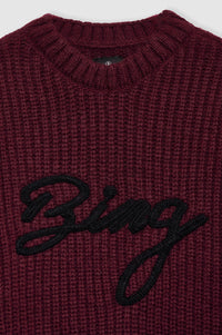 23qty NEW / SYDNEY CREW SWEATER SIGNATURE - ZINFANDEL