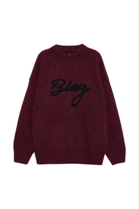 SYDNEY CREW SWEATER SIGNATURE - ZINFANDEL