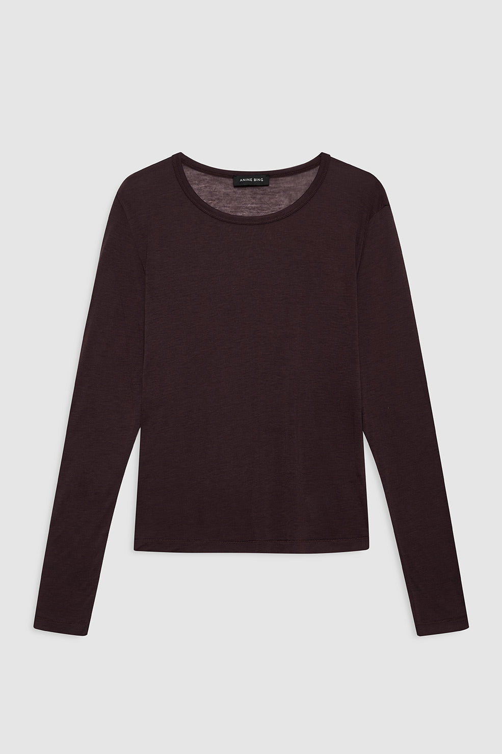 SYLVIE LONG SLEEVE TEE - DARK BROWN
