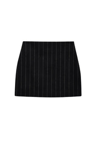 TIERRA SKIRT - DARK GREY PINSTRIPE