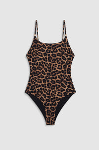 VESTA ONE PIECE - BLACK AND BROWN LEOPARD