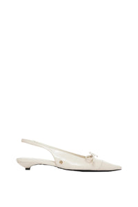 Slingback à talons Zoey en cuir - Ivory