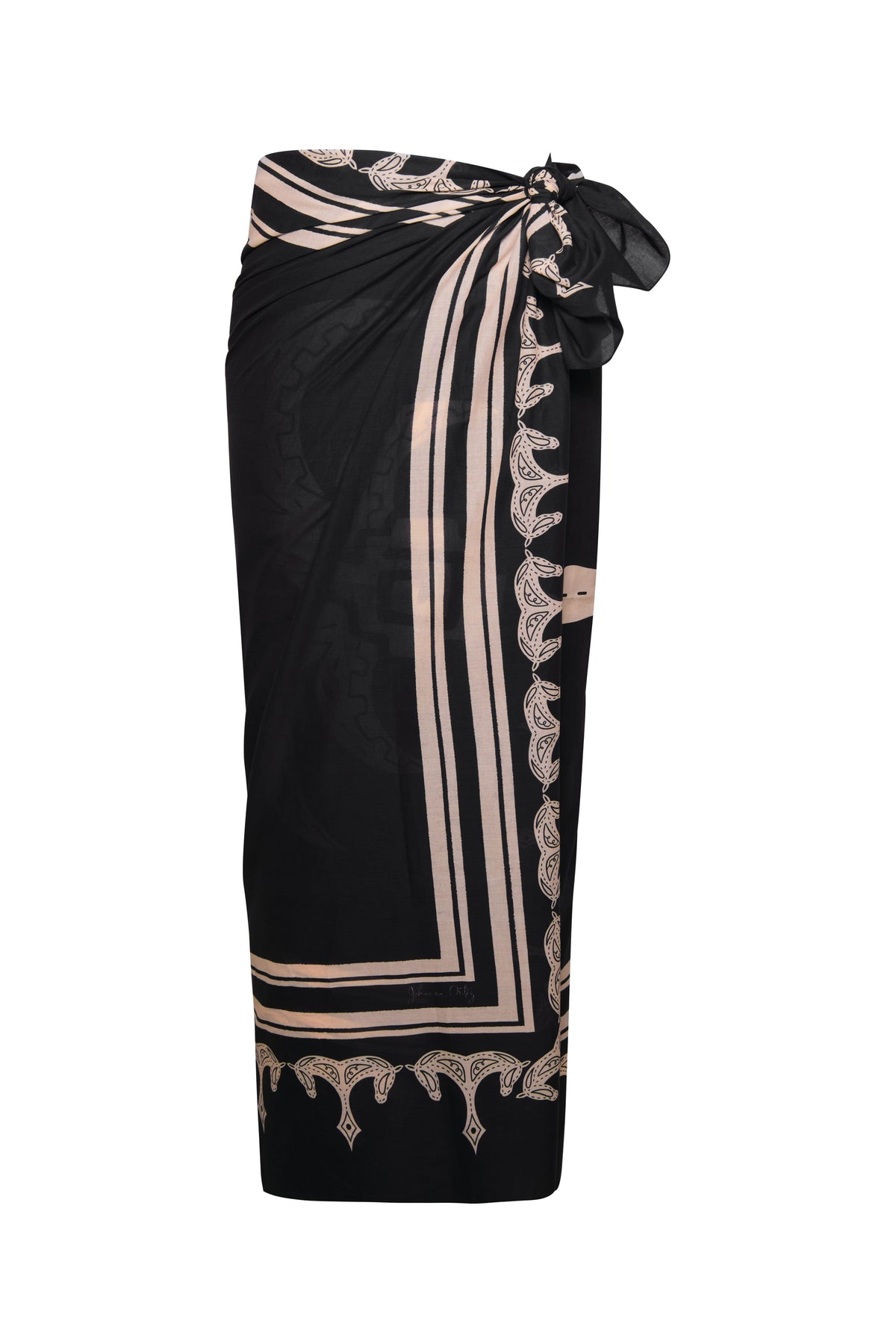 Black / Ancestral Palm Pareo