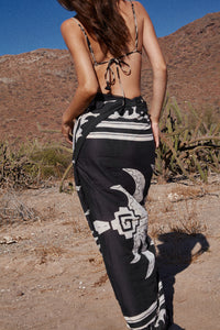 Black / Ancestral Palm Pareo