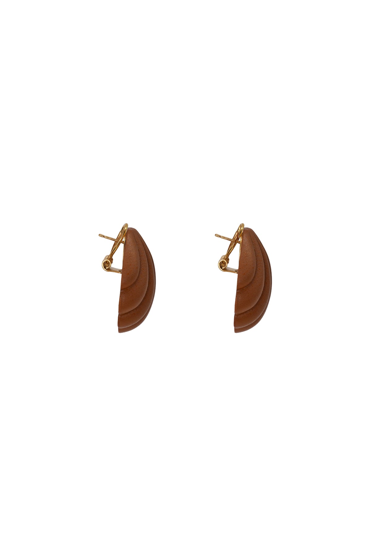 Brown / Shell Earrings