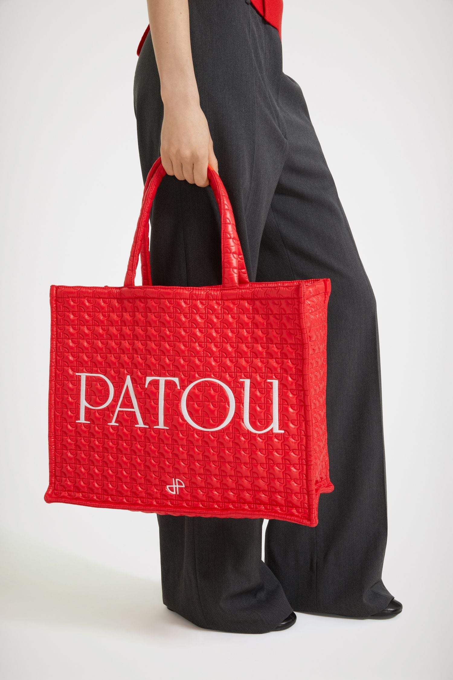 Grand cabas Patou en nylon matelassé éco-responsable - Rouge