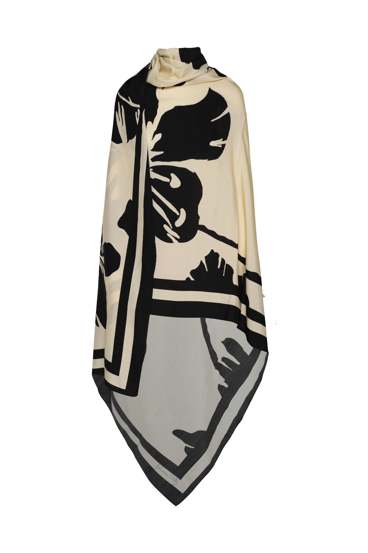 Black / Delicate Astromelia Shawl
