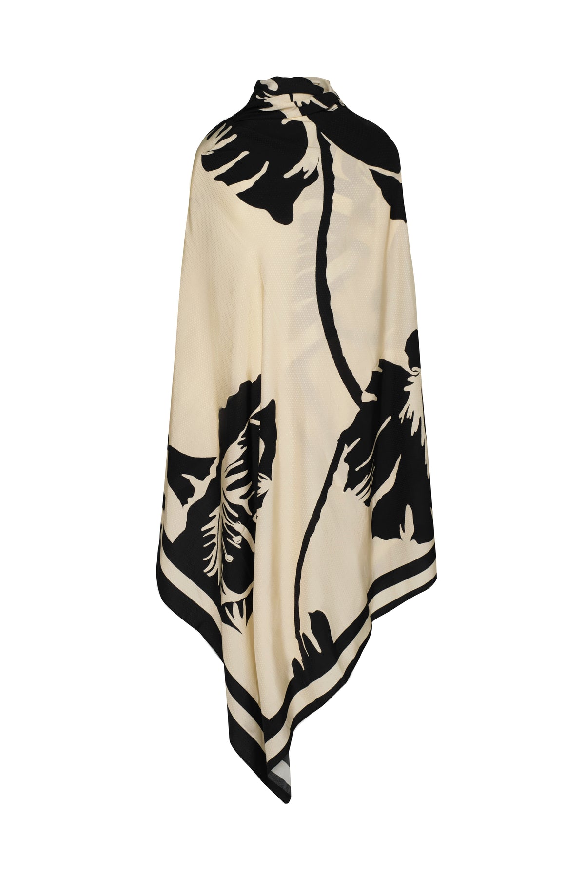 Black / Delicate Astromelia Shawl