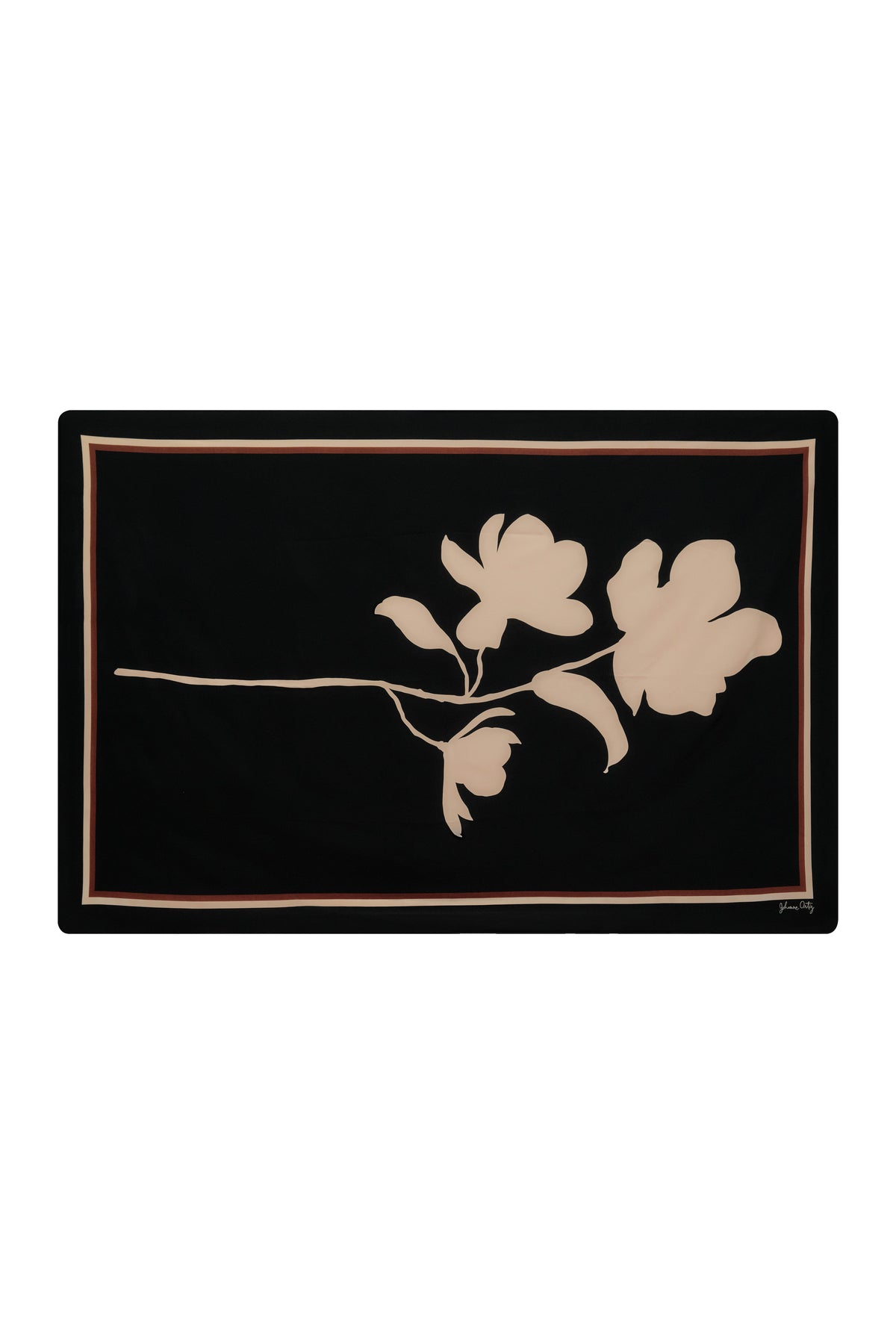 Black / Magnolia Silhouette Shawl