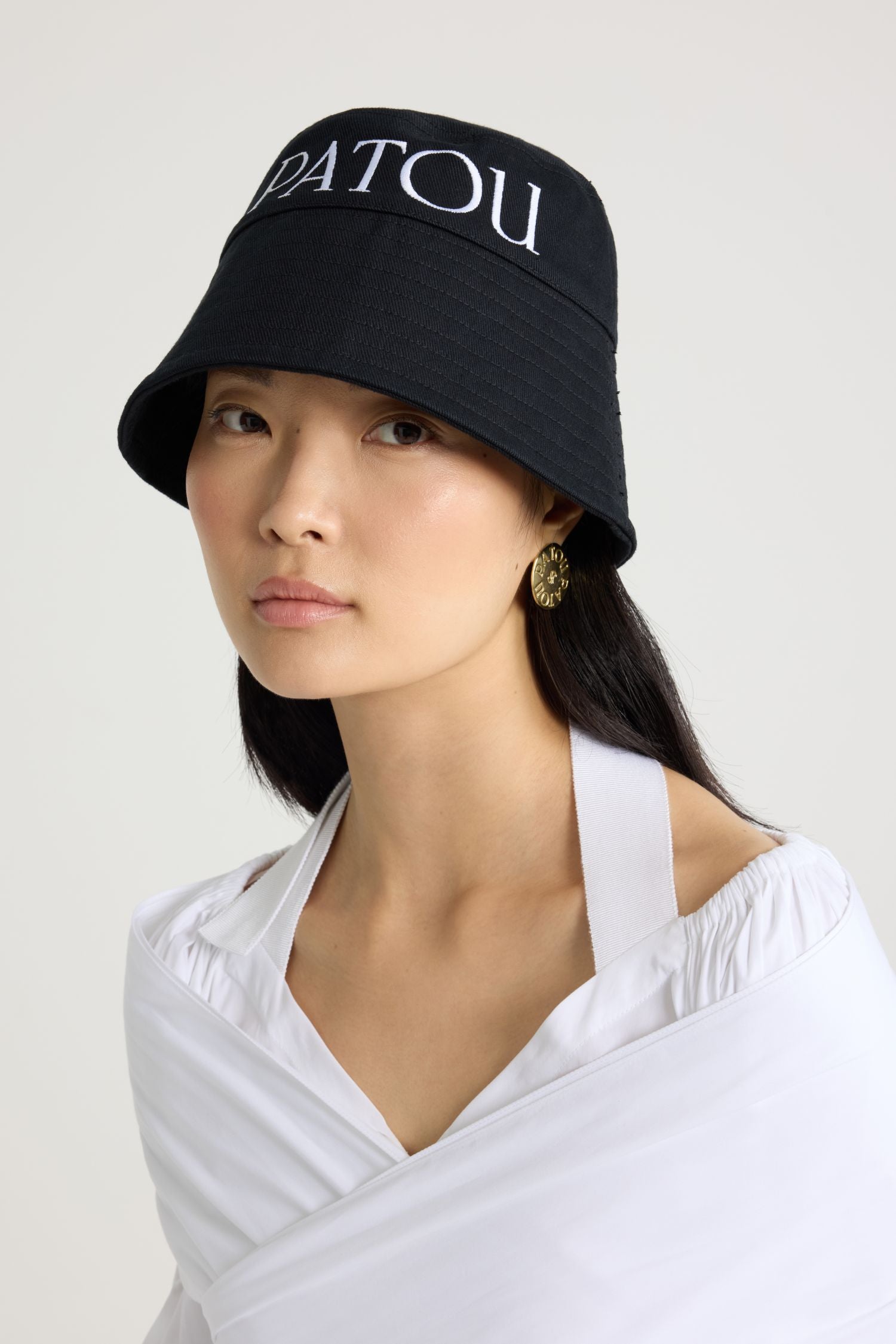 Black / Patou bucket hat in cotton