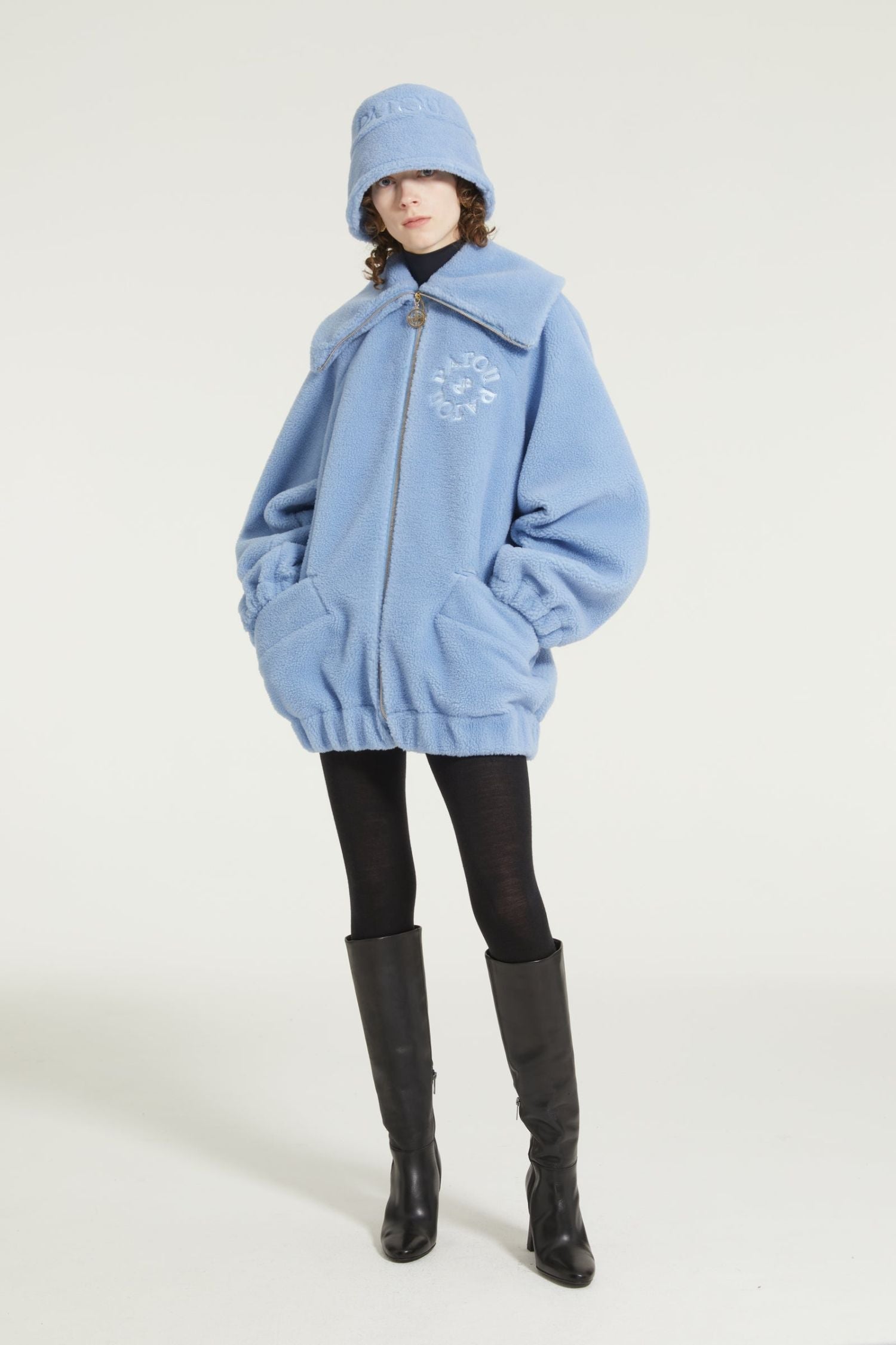 Bob Patou en faux shearling - Bleu Alaska