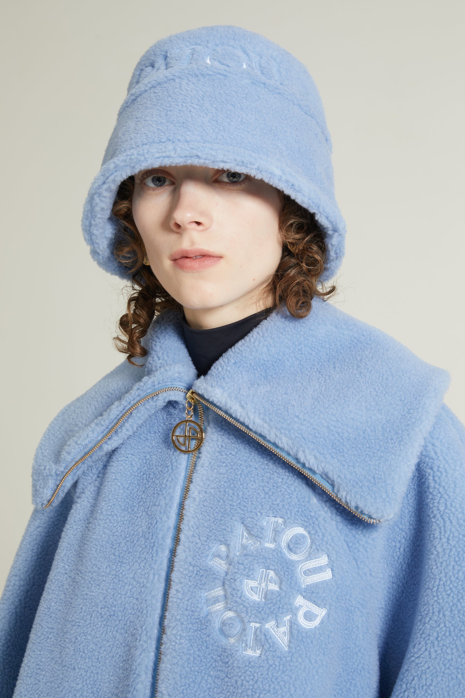 Bob Patou en faux shearling - Bleu Alaska