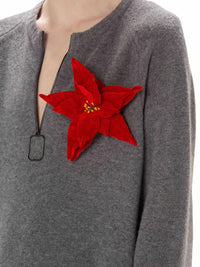 Broche Poinsettia - Red