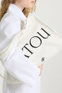 Grand cabas Patou en coton - Blanc