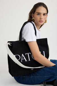 Black / Grand cabas Patou en coton