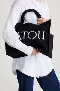 Black / Grand cabas Patou en coton