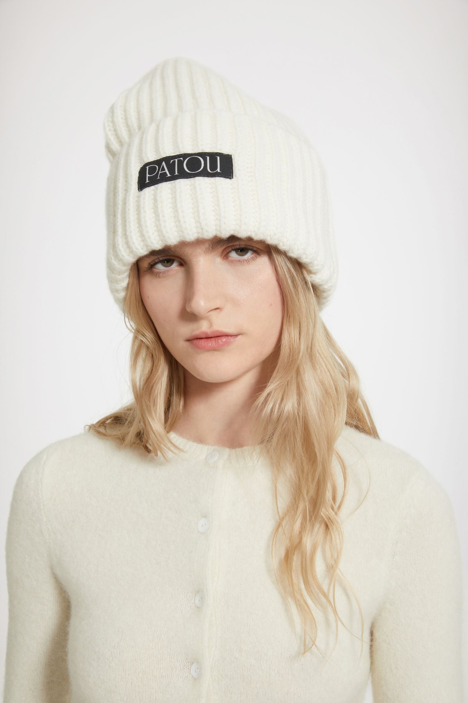 Bonnet Patou en mélange laine et cachemire - Blanc Avalanche