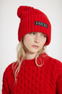 Bonnet Patou en mélange laine et cachemire - Rouge