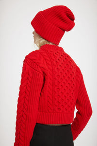 Bonnet Patou en mélange laine et cachemire - Rouge