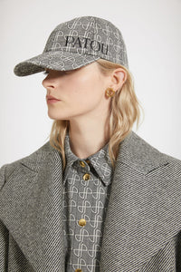 Casquette Patou en jacquard de coton - Noir et Blanc