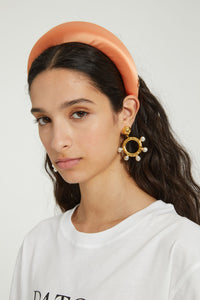 Serre-tête rembourré en satin - Orange Vif