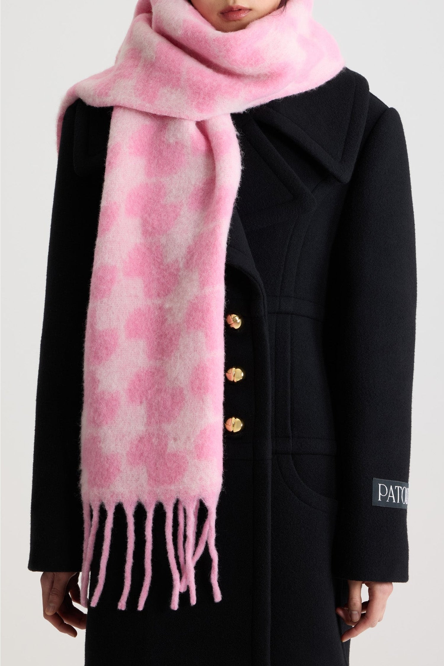 Écharpe à monogramme JP en alpaga - Rose Perle