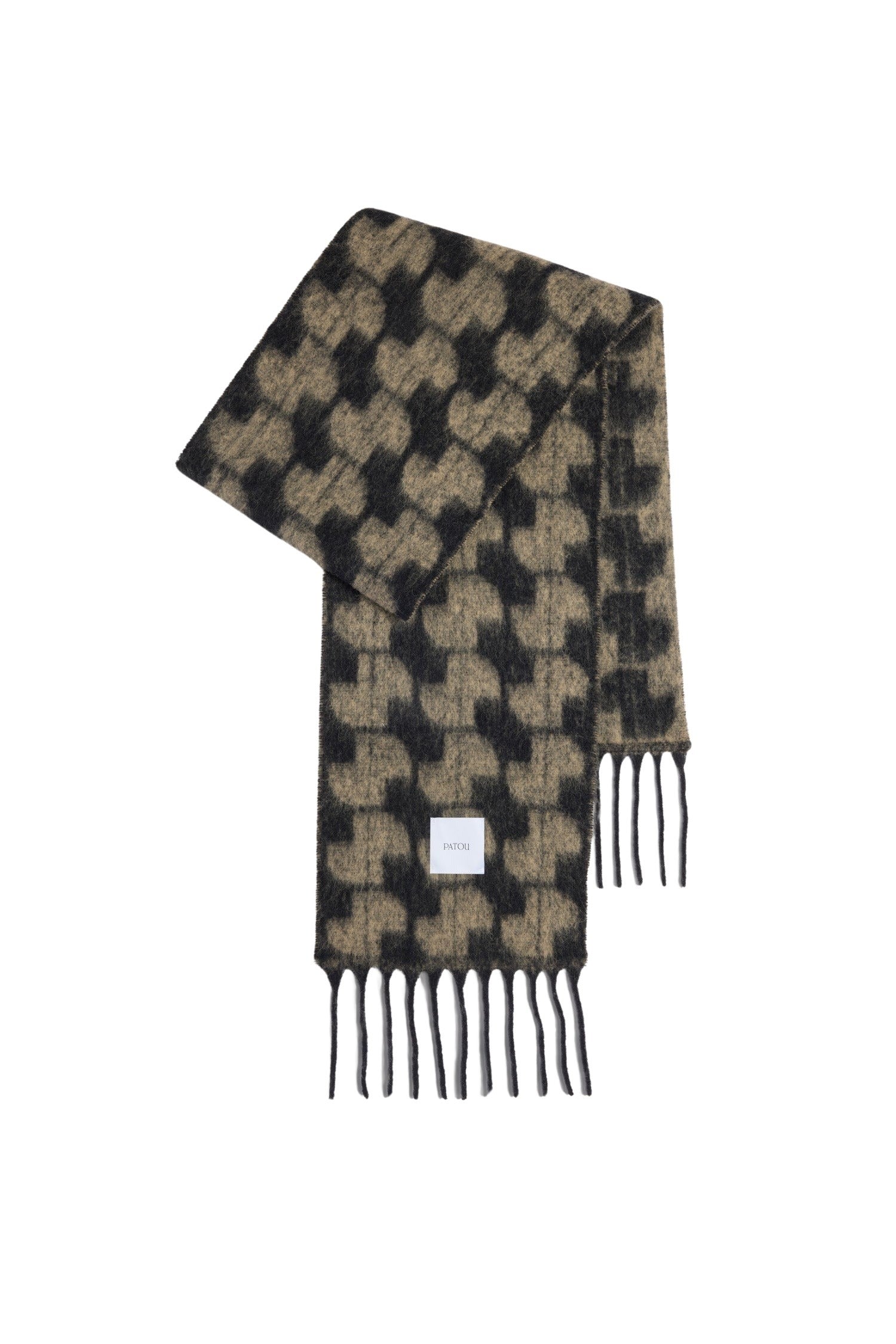 JP Alpaca Scarf - Black & Chestnut Brown