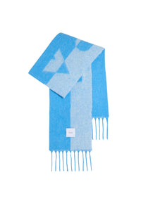 Victoria Blue / Écharpe Patou en mélange de baby alpaga