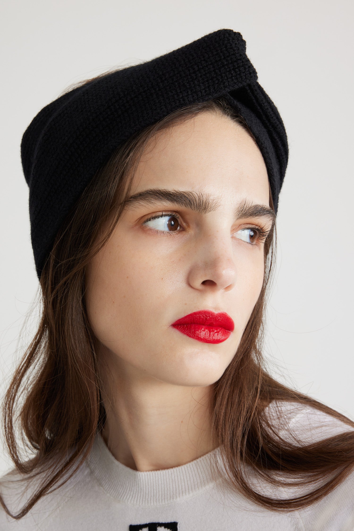 Bandeau turban en laine et cachemire éco-responsable