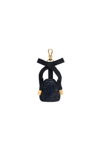 Porte-clés en raphia - Bleu Marine