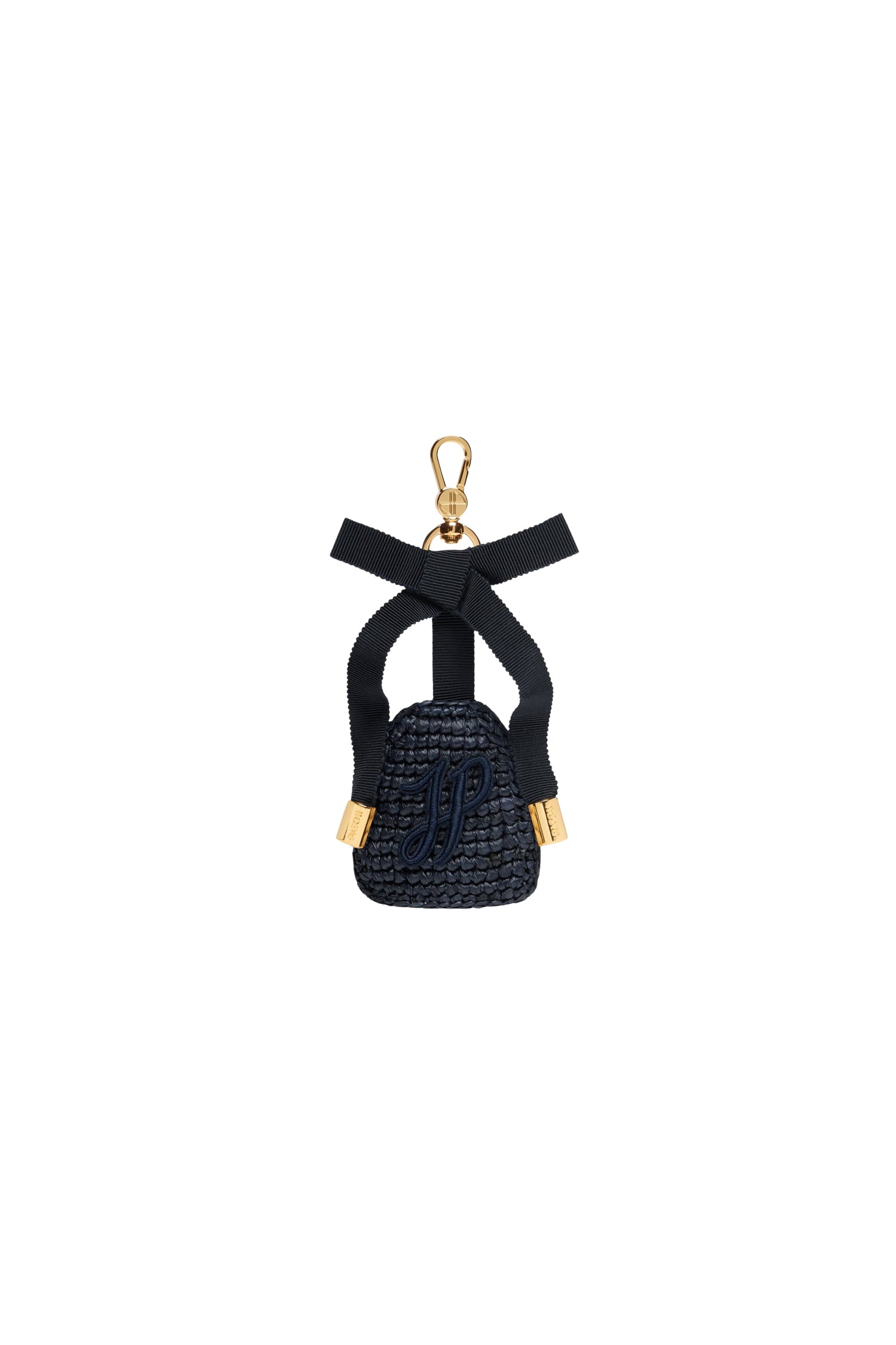 Porte-clés en raphia - Bleu Marine