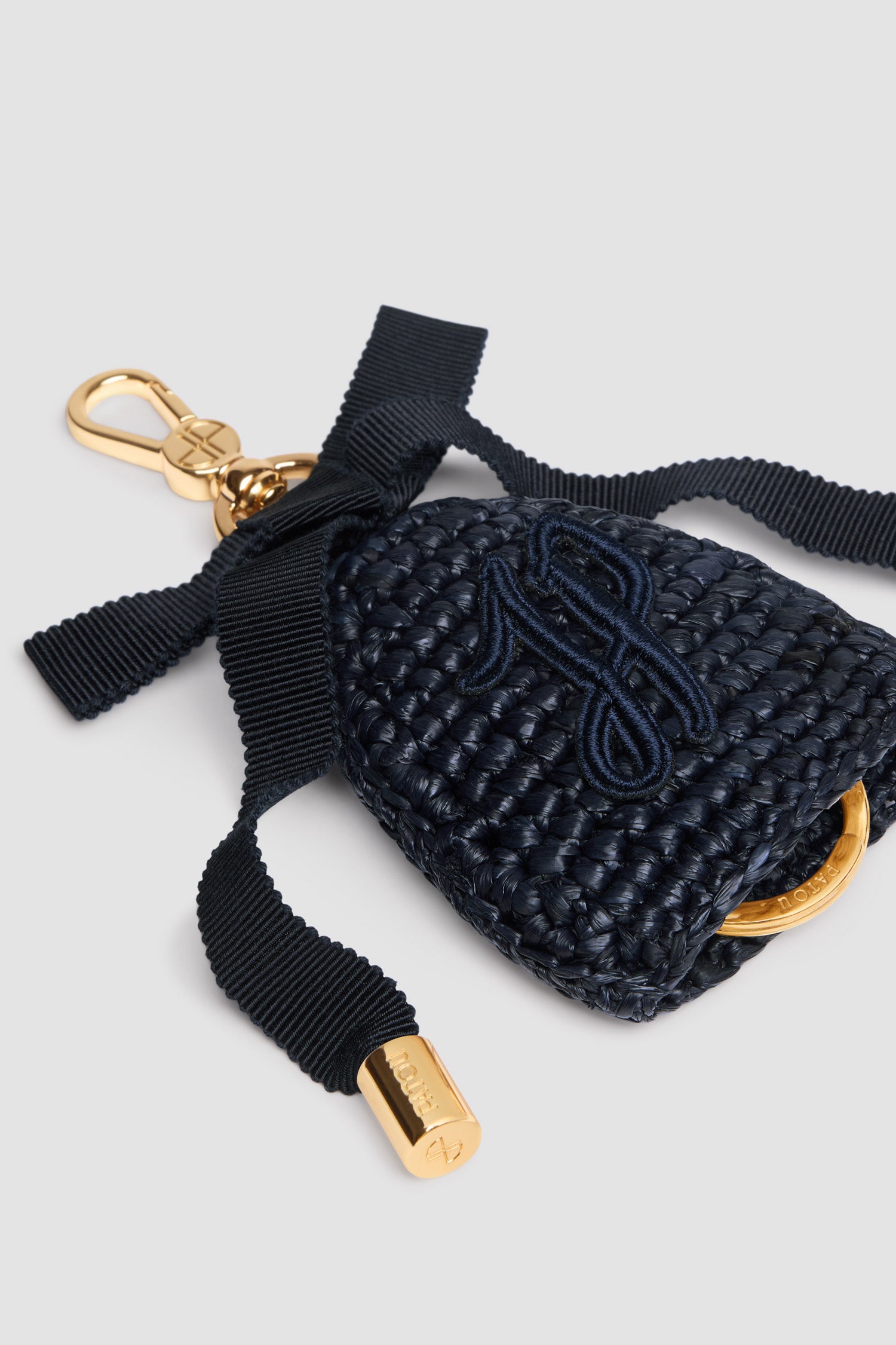 Navy Black / Porte-clés en raphia