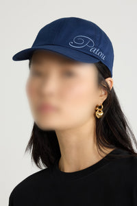 Patou cotton embroidered logo cap - Navy blue