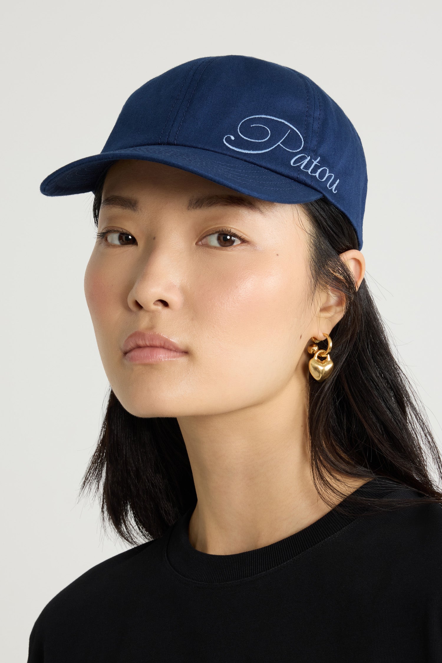 Navy Black / Casquette à logo Patou brodé en coton