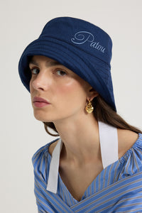 Navy Black / Bob à logo Patou brodé en coton