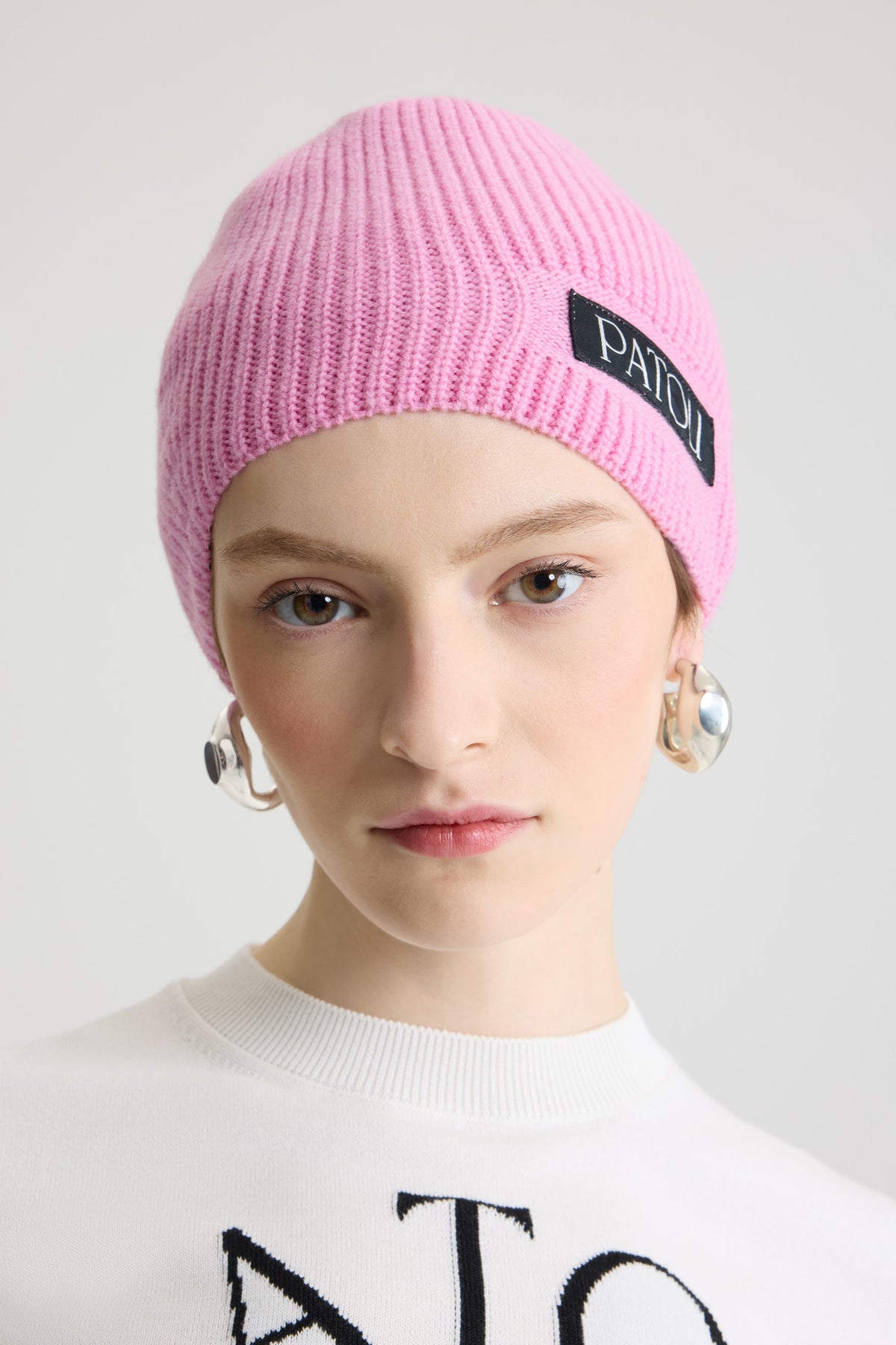 Pink Pearl / Bonnet en laine et cachemire